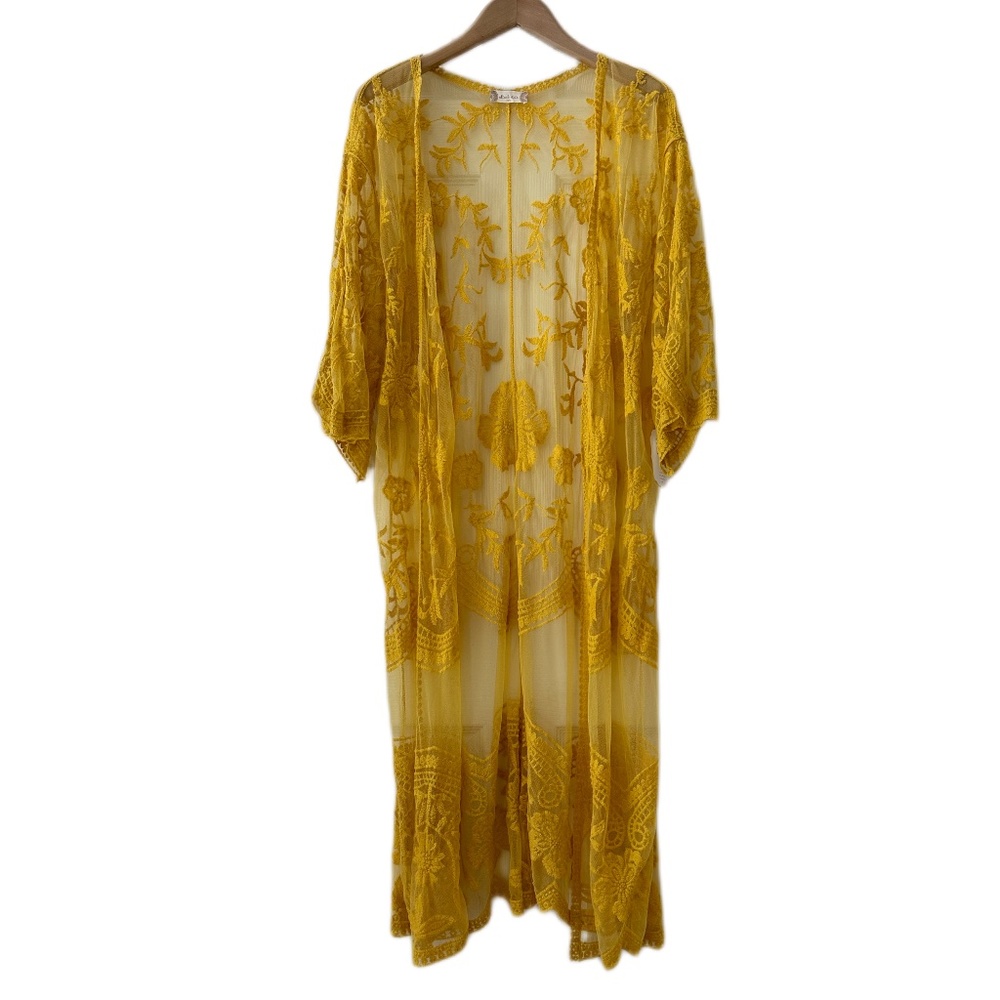 Altar'd State size M/L mustard lace duster jacket NWT